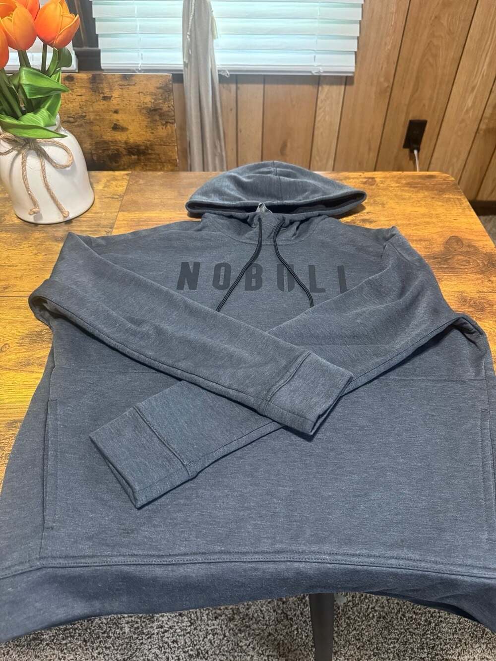 Nobull Athletic Fleece Pullover Hoodie in Charcoal Gray